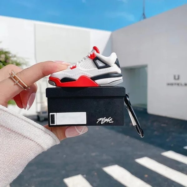 Air Jordan 4 White Red AirPods Case