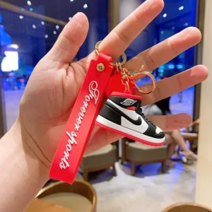 Nike Air Jordan 1 Black Toe Premium Silicon Keychain